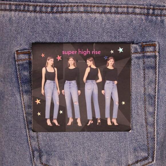 NWT Simple Society Y2K Crystal Destroyed‎ High Rise Straight Jeans 5/27 Festival - Picture 6 of 14